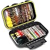 Fly Fishing Flies Assortment Kit Dry Wet Nyphms Tenkara Popper Streamer Woolly Bugger for Trout Bass Salmon Steelhead with Fly Box (100PCS Fishing Flies Kit)