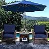 EortheX Outdoor Porch Furniture Set 3-Piece Patio Wicker Conversation Set with 2 Single Chairs and Tempered Glass Coffee Table Ideal for Garden Balcony Deck Backyard Porch Poolside - Dark Blue