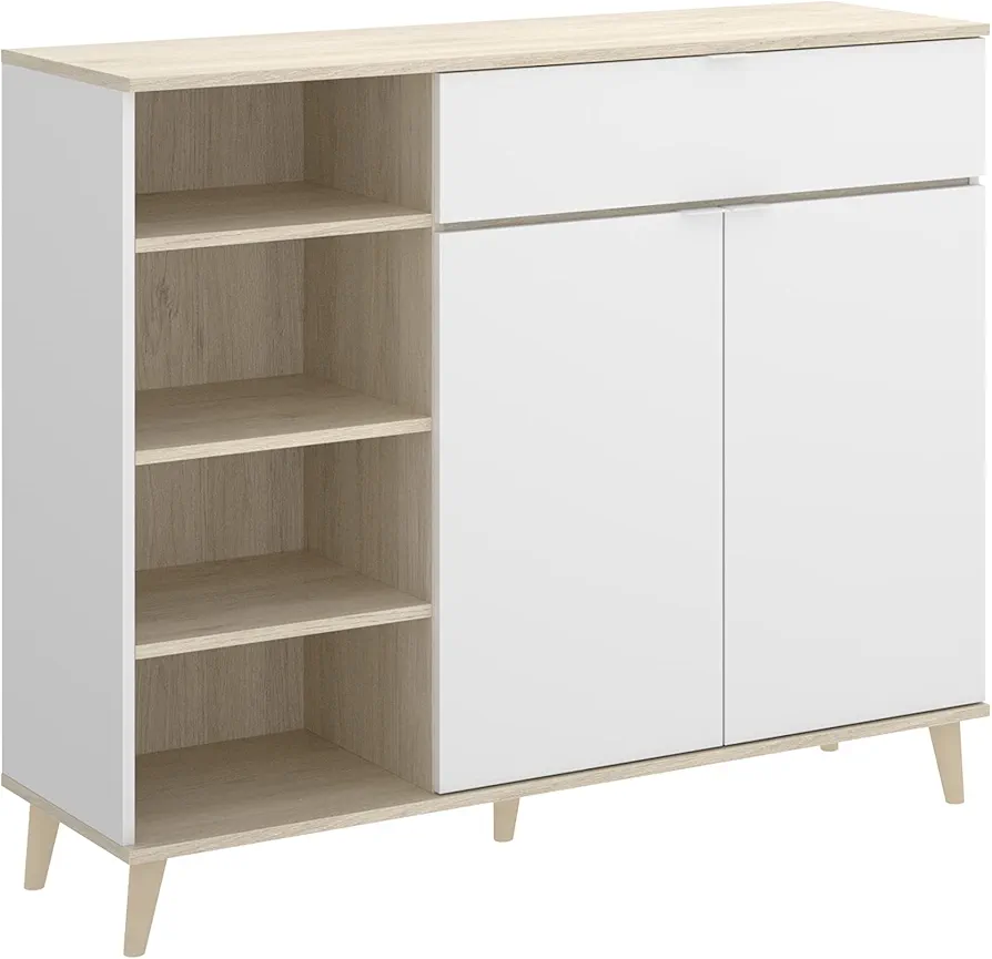 DEKIT GRUPO RIMOBEL - DEKIT Mueble Auxiliar de cocina, color Blanco/Natural, 102x120x40 cm, WOK