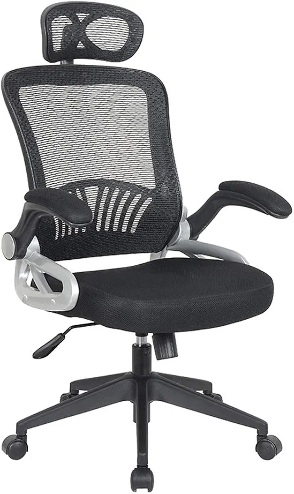 T-Lovendo - Silla de Oficina o Escritorio reclinable y ergonómica con Reposabrazos Ajustables. con Reposacabezas. Respaldo Transpirable de Malla. Ideal Oficina, Trabajo en casa.