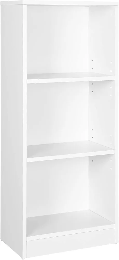 VASAGLE Libros con 3 Compartimientos, Librería Regulables, Estante Blanco, Estantería de Archivo para Sala de Estar, 40 x 24 x 93 cm (Largo x Ancho x Alto), 40L x 93H cm