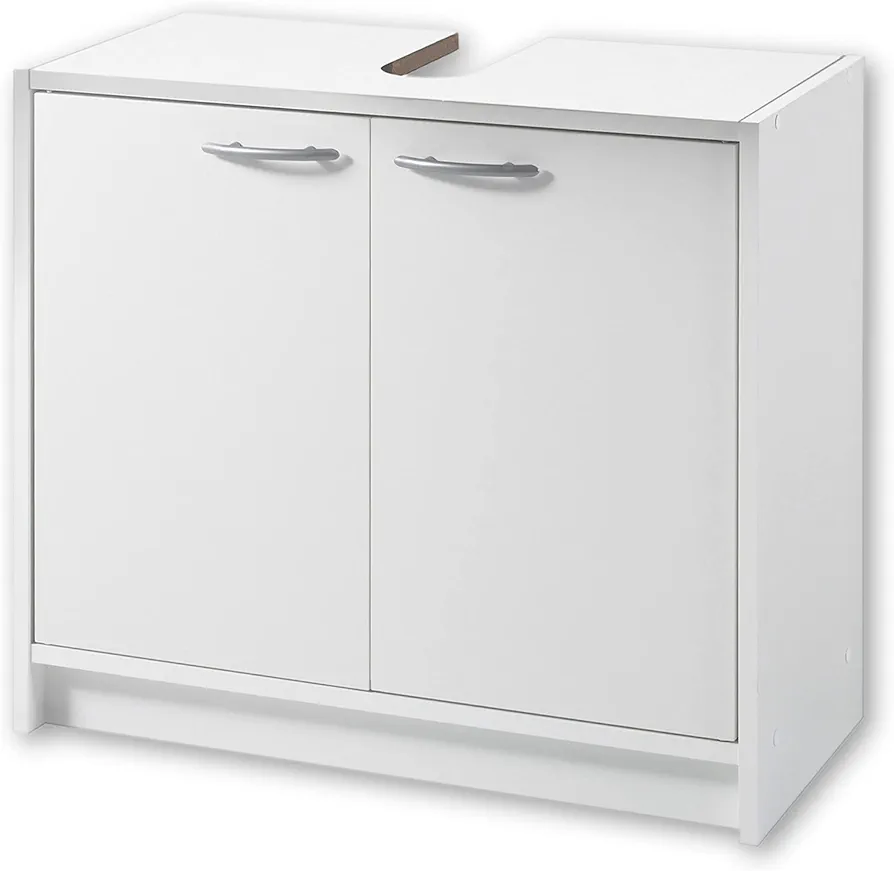 Stella Trading Mueble de baño de Estilo Sencillo en Blanco Mate, con Mucho Espacio de Almacenamiento, Armario bajo de 63 x 55 x 29 cm (Ancho/Alto/Profundo)